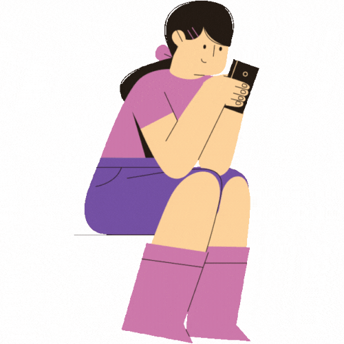 Girl scrolling through her phone