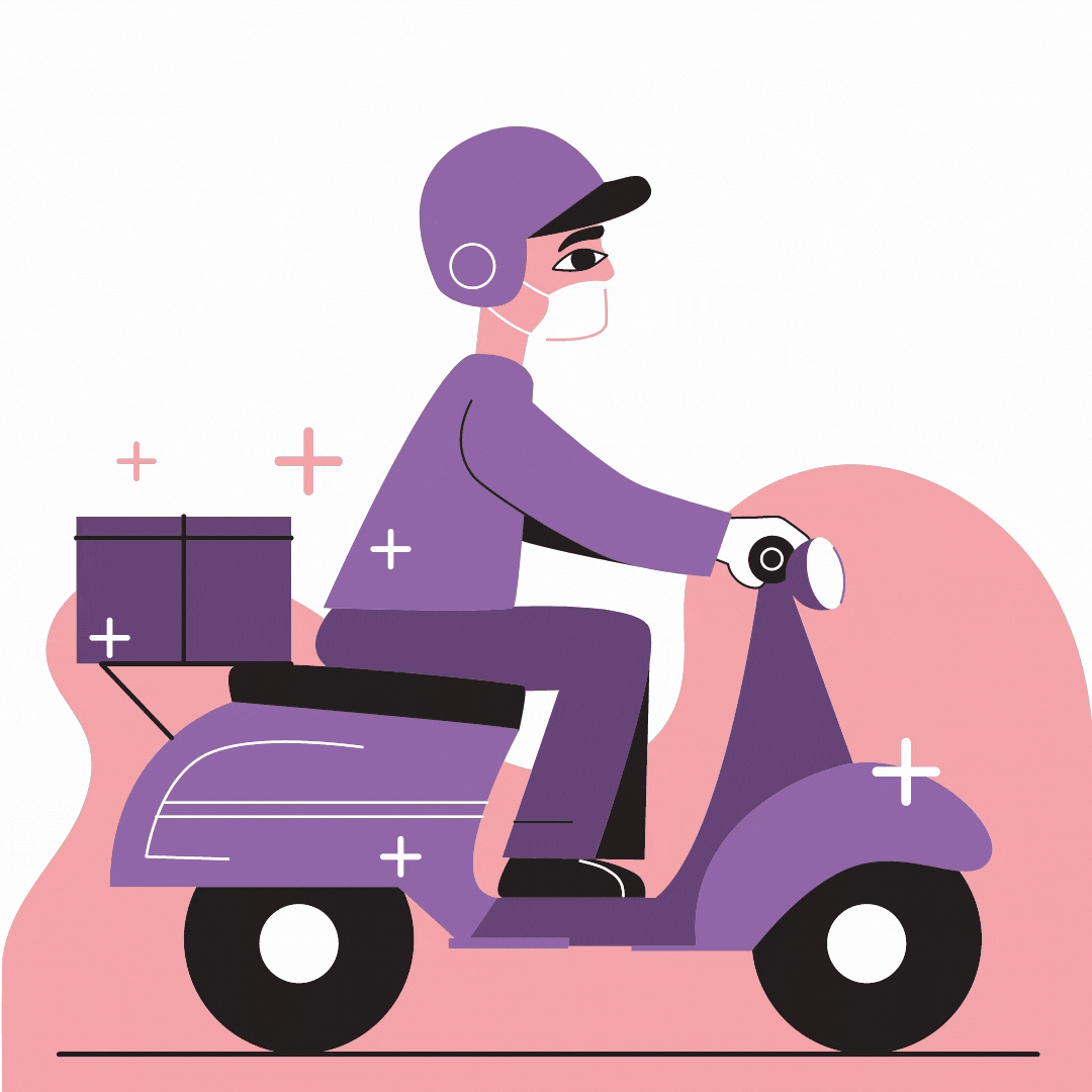 Delivery guy on a motorcycle