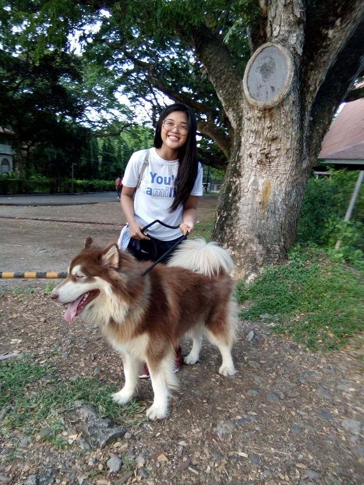 Audrey with a good doggo
